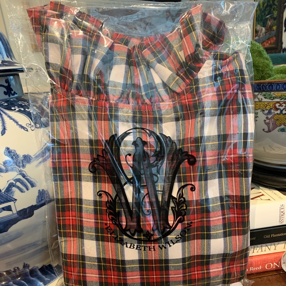 Elizabeth Wilson Katherine Top Ivory Plaid XL NWT